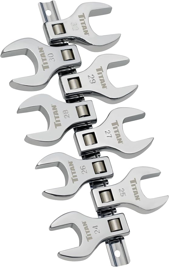 Titan 17678 8-Piece 1/2-Inch Drive Metric Jumbo Crowfoot Wrench Set