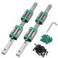 2Pcs Linear Guide Rail kit HGR25-300mm Linear Slide Rails with 4Pcs HGHCA25 HGH25 Linear Blocks Bearing + Dust Cover C6 + Socket Head Cap Screw for DIY CNC Routers Lathes Mills