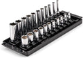 TEKTON 1/4 Inch Drive 6-Point Socket Set, 22-Piece | SHD90210 | (5/32 - 9/16 in.), Shallow and Deep, Socket Rail