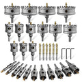 33PCS (1/2'' to 4'') Hole Saw kit for Metal,TCT Carbide Tipped Hole Saw Drill Bit Set for Hard Metal, Stainless Steel, Iron, Aluminum.