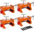 Cabinet Clamps, Cabinet Installation Cabinetry Clamps Face Frame Clamps Tools with Two Side Screws and Alignment Plate, 4 Pack, Orange