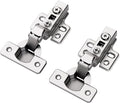 20pcs Inset Cabinet Hinge Frameless Concealed Door Hinges European Soft Closing Four-Hole Mounting Plate Hinges Nickel Plated Finish