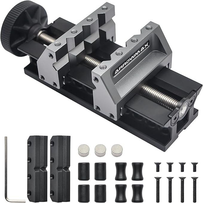 AM ARROWMAX Precision Double-Ended Mini Bench Vise - Crafted from aerospace-grade aluminum alloy and precision CNC machined, Enhance Precision and Stability for Crafts,Jewelry Making, 230682