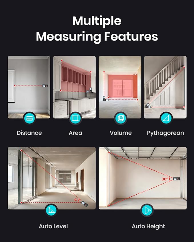 MILESEEY Laser Measurement Tool, 229Ft Laser Measure with Digital Angle Level, Laser Tape Measure with Phone App, Record Data and Make Your own Sketch Support Hand-Drawn Plan/Draw on Picture
