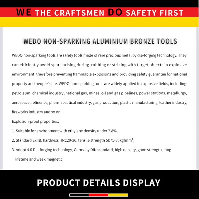 WEDO 10"Groove Joint Pliers,Tongue-and-Groove Pliers,Aluminum Bronze,Length 250mm,Max jaw opening 45mm,DIN Standard, BAM & FM Certificate