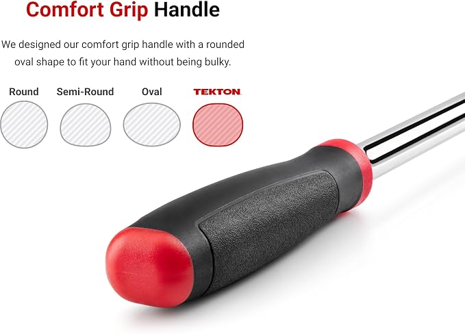 TEKTON 1/4, 3/8, 1/2 Inch Drive Ratchet Set, 3-Piece | SRH91002 | 6, 8, 10-1/2 in., Non-Quick-Release, Comfort Grip