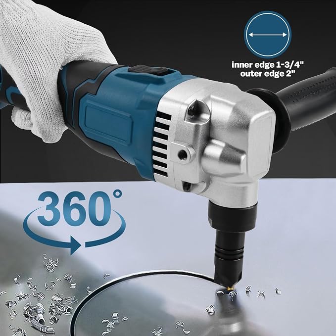 Cordless Nibbler for Makita 18V Battery, 3 Speeds Adjustable 16 Gauge Sheet Metal Cutter w/ 2400RPM Brushless Motor Metal Shears, Replaced Blades for Cutting Stainless Steel, Aluminium, Plastic
