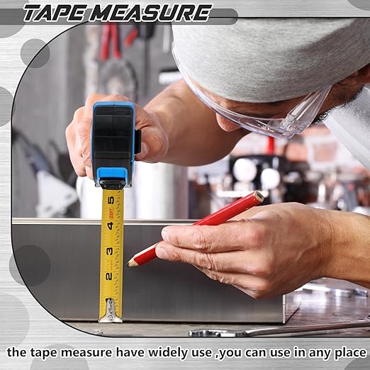Youyole 2 Pack Tape Measure with Fractions 25 ft x 1 in 1/8 Steel Measuring Tape Retractable Easy Read Measurement Ruler Steel Power Blade