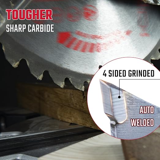 4 Pack 4 1/2 Circular Saw Blade 24T Carbide Tipped Teeth, Compact TCT Saw Blades for Cutting Various Wood, Plastic and Composite Materials, 3/8" Arbor, Fit Dewalt Craftsman Ryobi Milwaukee