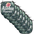 Lunarable Hawaiian Chair Cushion Pads Set of 8, Monstera Leaf Exotic Flourish Greenery Watercolor Effect, Anti-Slip Seat Padding for Kitchen & Patio, 16"x16", Hunter Green Pale Yellow