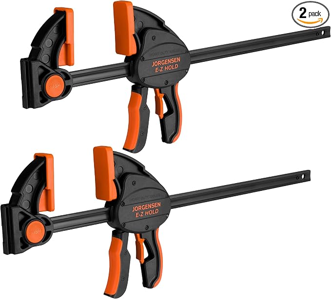 Jorgensen E-Z Hold 800LBS Heavy Duty Clamps, 18 Inch 2-Pack Expandable Clamp/Spreader, One Hand Bar Clamps, Trigger Clamp, Bar Clamps for Woodworking