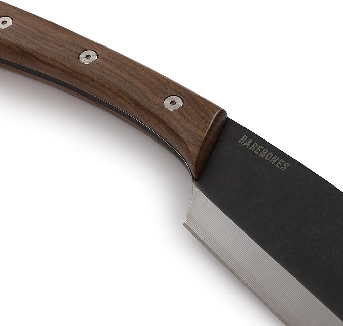 Barebones Japanese NATA Hatchet - 7-Inch Stainless Steel Machete – Durable Full Tang Design with Walnut Handle and Canvas Sheath – Perfect for Medium to Heavy-Duty Chopping, Splitting and Cutting