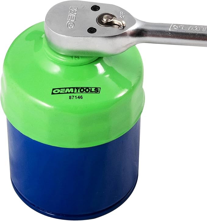 OEMTOOLS 87146 75/77 Millimeter 15 Flute Oil Filter Wrench, Green, Blend