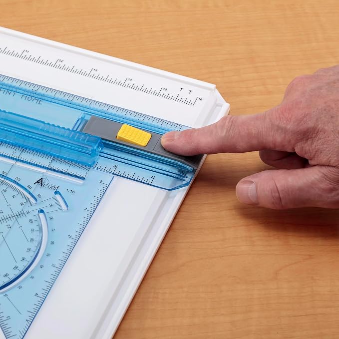 Acurit Technical Drawing Board - Portable Drafting Table with Multi-Tool Kit, Break-Resistant Plastic, Straight-Edge Lock Mechanism, Transparent Ruler, Protractor, Clamping Rail - 14.5"x19.75"