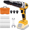 Cordless Rivet Gun Tool for Dewalt 20V Max Battery, Brushless Electric Automatic Rivet Gun with 1/8" 5/32" 3/16" Rivets & LED Light, Pop Rivet Gun Kit for Auto Repair, Construction & DIY (Tool Only)