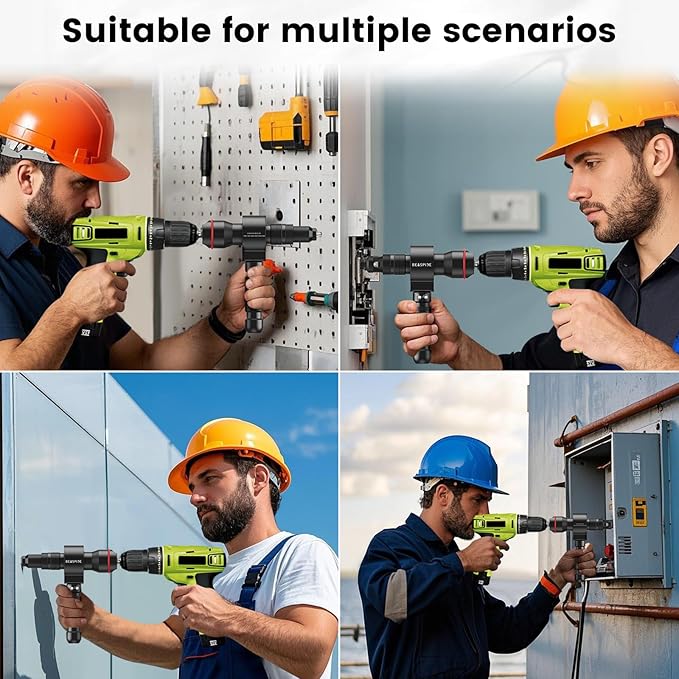 Beaspire Rivet Nut Tool Kit for Drill, 2-in-1 Cordless Rivet Gun Adapter & Rivet Nut Adapter, Rivnut Tool Set with 7 Metric Mandrels, 6 Rivet Head Sizes, 65Pcs Rivet Nuts, Carry Case