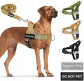 SlowTon No Pull Dog Harness with Front Clip - Heavy Duty, Soft Padded | Neck & Chest Adjustable, Tactical Pet Vest and Leash Set for Large Medium Sized Dogs, for Easy Walk & Training, Tan L