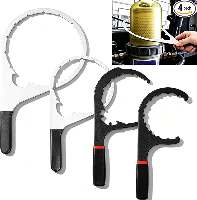 4 Pcs Fuel Filter Wrench Set 4.6 Inch, 5 Inch, 6 Inch, 8 Inch | Compatible with 380134 382 Detroit Diesel Truck Engines, Navistar Engines Diesel DD13, DD15, DD16, Peterbilt, Cummins Diesel
