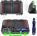 63-Pcs Impact Screwdriver Bits Set, Magnetic S2 Steel Phillips/Square/Torx/Hex Insert Power Bits Tips Screw Extractor Set with Bit Magnetizer, Quick Release Extension and Ratchet Screwdriver Handle