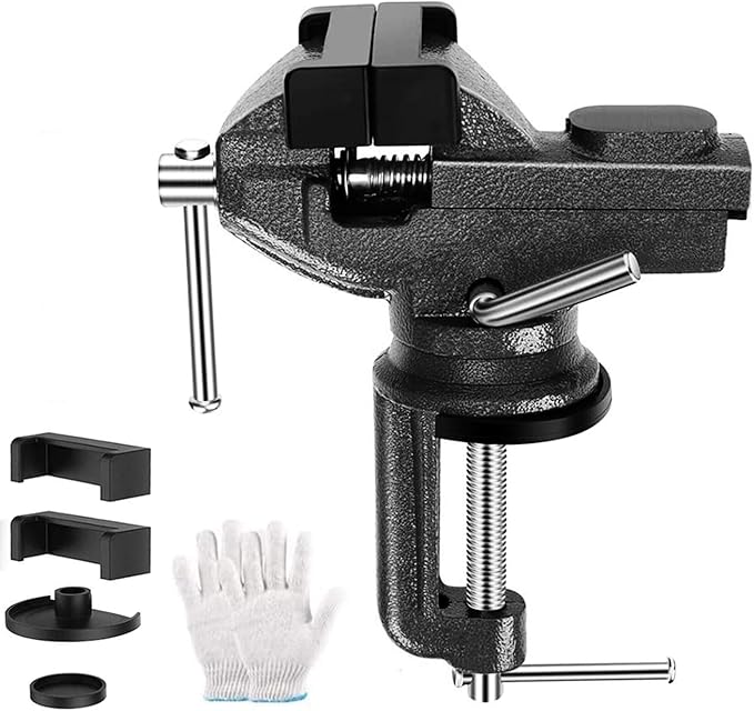 MYTEC Home Vise Universal Rotate 360° Work Clamp-On Vise, 3.2" black