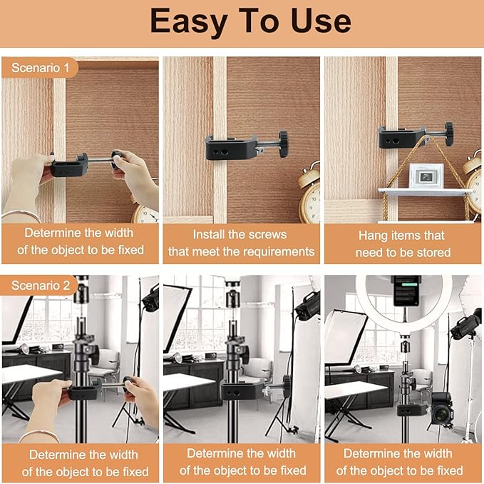 Universal C-Clamp With 1/4 And 3/8 Thread Hole For Desktop Mount Holder LCD Monitor Flash Desks Carts Benches Worktables (2)