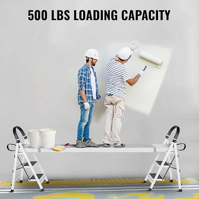 VEVOR Aluminum Telescoping Work Plank, 6-9FT, 500lbs Capacity, 12.5 inch Width, Scaffolding Plank with Skid-Proof Platform Scaffold Ladder Accessory