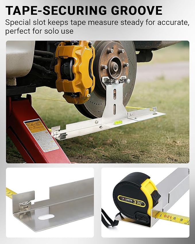 Wheel Alignment Tool for DIY Toe Adjustment, Stainless Steel Toe Alignment Plates Allow One Man Operation, Quick and Easy Way to Check Toe in/Out, Fits Most Cars & Trucks(Patent Design)