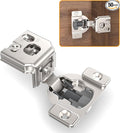 Chibery 50 Pack 1-1/4" 4D Concealed Hinges for Face Frame Door, Soft Close On/Off Switch, Self Closing, 105° Open Angle Concealed Stainless Steel Hinges for Framed Cabinet, Satin Nickel