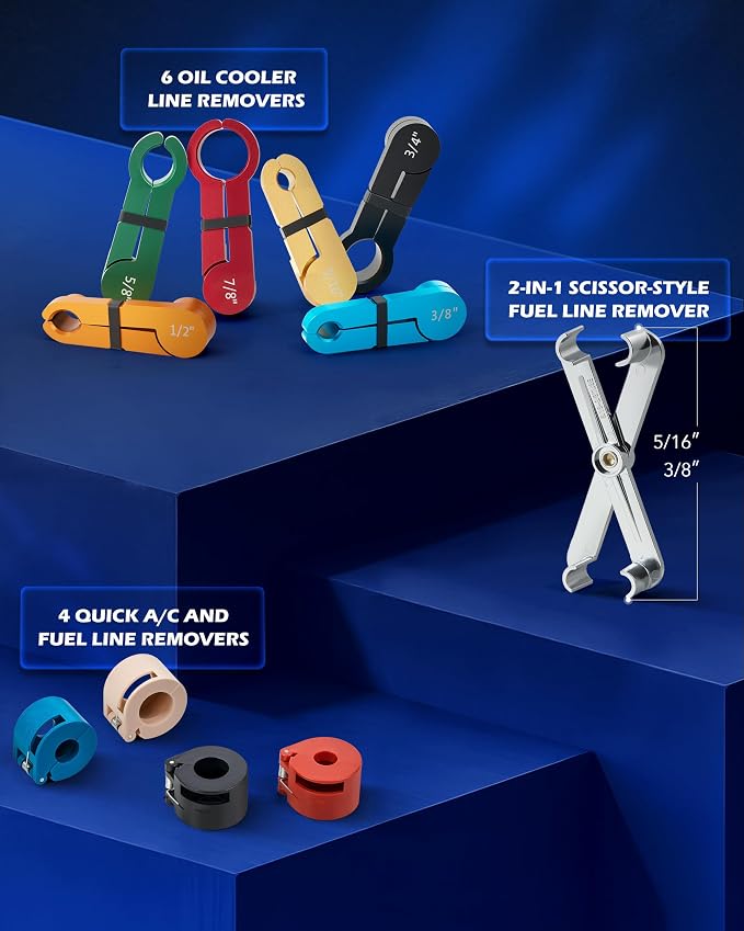OMT 35pc Master Disconnect & Hose Clamp Pliers Tool, Car AC Fuel Line Kit
