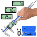 Preciva Digital Caliper 8 Inch, Rechargeable Stainless Steel Vernier Caliper with Large Display, Auto Off, Precision Inch/mm/Fraction Measuring Tool for DIY/Household/Woodworking