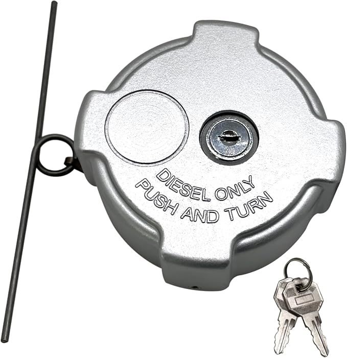 03-37017-002 Truck Fue/l Tank Locking Gas Cap, 1996-2022 Freightliner 108SD | Aluminum, Fits 114SD 122SD Argos/y Cascadia Columbia Diese/l Semi Truck, 3 In 1/4 Quarter Turn with Keys & Gaskets, 2PCS
