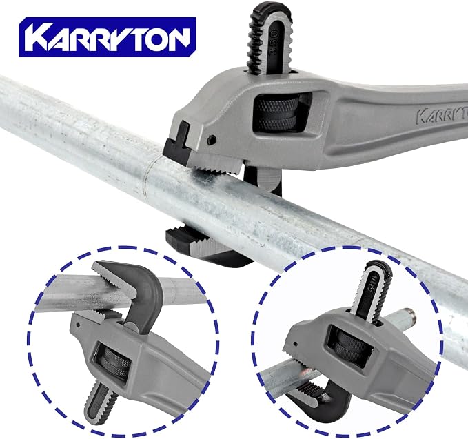 Aluminum Offset Pipe Wrench set,Adjustable Jaw Capacity, Heavy Duty Alum Handle Plumbers Wrench with Drop Forged Steel Jaw(CR-V), Perfect Plumbing Tool Exceed GGG Standard