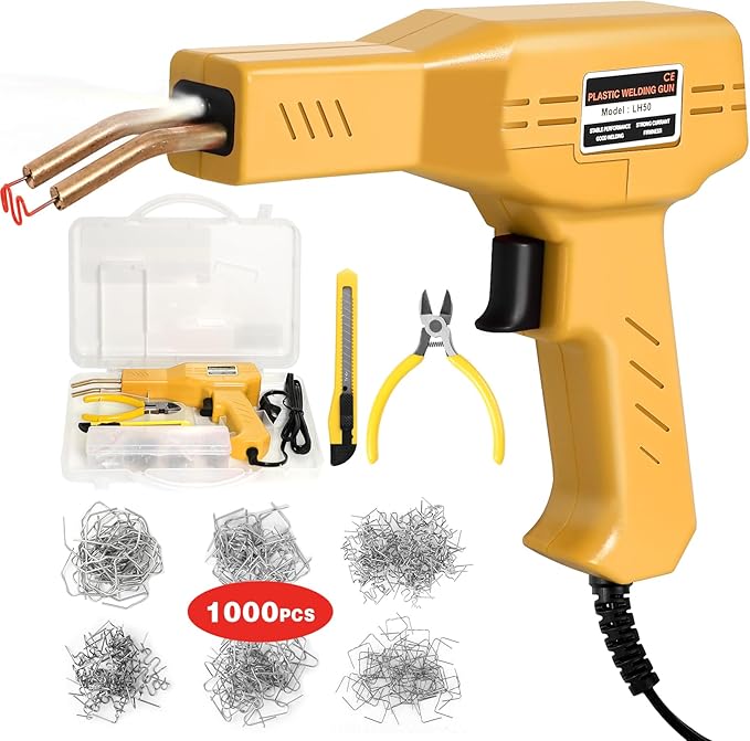 ATOLS Upgraded Plastic Welder, 1000PCS Staples, Pure Copper Transformer, Rapid Heating, Plastic Welding Kit, Hot Stapler Kit, Plastic Welder Gun Kit, Car Bumper Repair Kit, Plastic Repair Kit