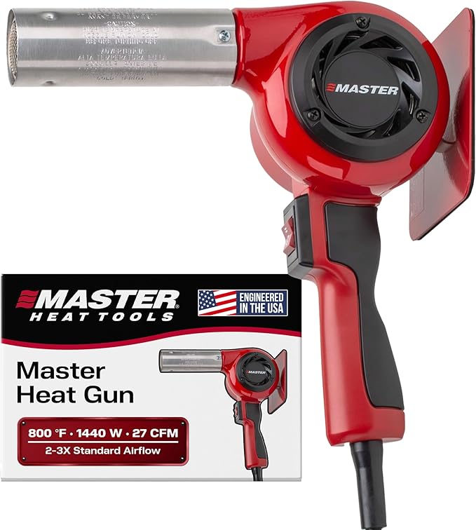 Master Appliance HG-301D Industrial Heat Gun, Quick Change Plug-In Heating Element, 800° F, 120V, 1440W, 12 Amps, Engineered In USA