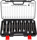 TOMMARS 14-PC Long Torx Bit Socket Set | T10, T15, T20, T25, T27, T30, T35, T40, T45, T47, T50, T55, T60, T70, 3/8", 1/2" Drive, S2 Alloy Steel