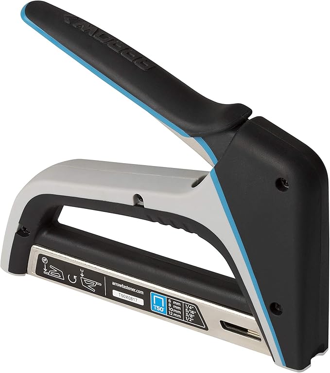 Arrow T50X Heavy-Duty Staple Gun for Upholstery, Furniture, Office, Decorating, Fits 1/4", 5/16”, 3/8", or 1/2" Staples