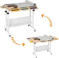 Tektalk 2000 Piece Foldable Puzzle Board with Height Adjustment, Jigsaw Puzzle Table with 2 Felt Cover & 8 Sorting Trays/Drawers, Puzzle Easel with Legs, Enclosed with 4 Roller Wheels (White)