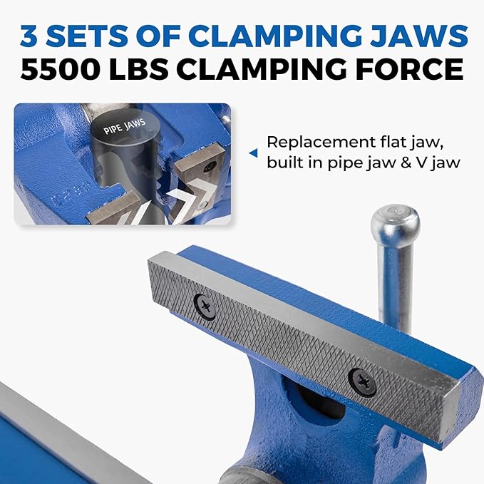 Forward HY-DT100-4IN Heavy Duty Bench Vise 360-Degree Swivel Base and Head with Anvil (4")