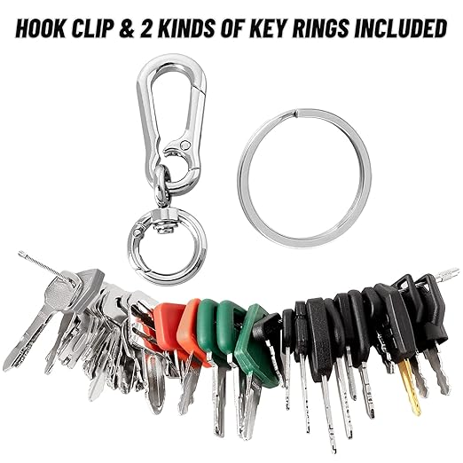 39 PCS Heavy Equipment Key Set, Construction Ignition Master Key Kit Compatible with Case Takeuchi Komatsu Hyster Kubota Cat New Holland JCB Volvo Yanmar Daewoo Ford Hitachi and More