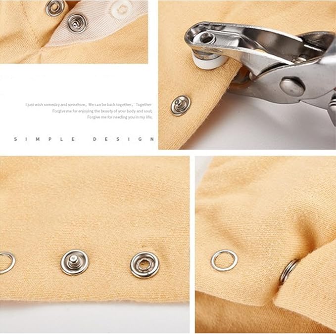 100 Sets Metal Snap Button Kit, Five Claw Buckle Tool Set with Fastener Pliers Press Tool for DIY Crafts, Clothes, Hats, Sewing (10 Colors, 9.5mm) YIGUANXIN
