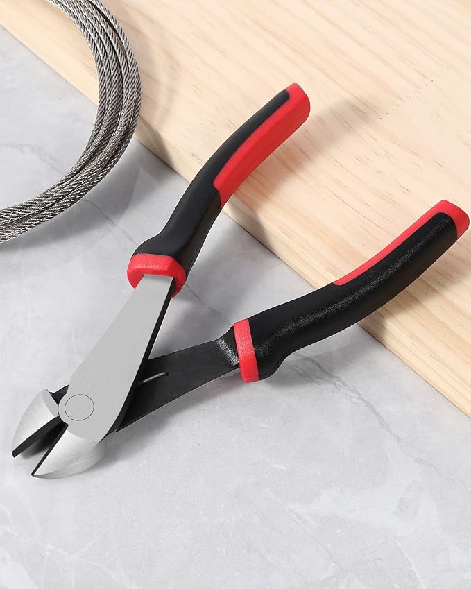 IGAN Wire Cutters Heavy Duty (Pack of 4), 7-inch Side Cutters Dikes, Ultra Tough and Durable Diagonal Cutters with Spring-loaded, Ideal Cutting Pliers for Electricians and Homes