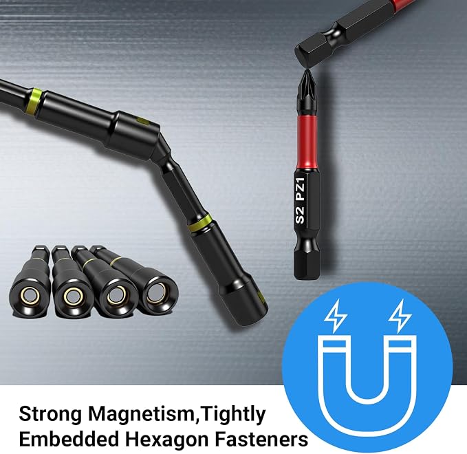 80-Piece Magnetic Impact Nut Driver Set, SAE/Metric Nut Driver Set, Socket Adapters, Wing Nut Driver, Bit Holder, Universal Sockets, Quick Release Extension, Power Bits, 1/4'' Quick Change