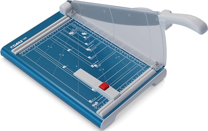 Dahle 560 Professional Guillotine Trimmer, 13" Cut Length, 25 Sheet Capacity, Self-Sharpening, Safety Shield, German Engineered Paper Cutter