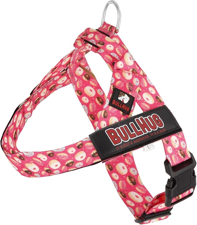 Adjustable Dog Harness– No Pull, No Choke – for English Bulldogs, French Bulldogs, Pugs & Broad-Chested Breeds – Easy, Safe Walks (Donuts, Small)