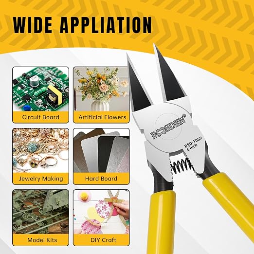 BOOSDEN Wire Cutters 2 Pack, 6 Inch Flush Cut Pliers | Spring Loaded Side Cutting Dikes for Jewelry Making, Artificial Flowers, Floral Wire, Crafting and Electrical Repairs