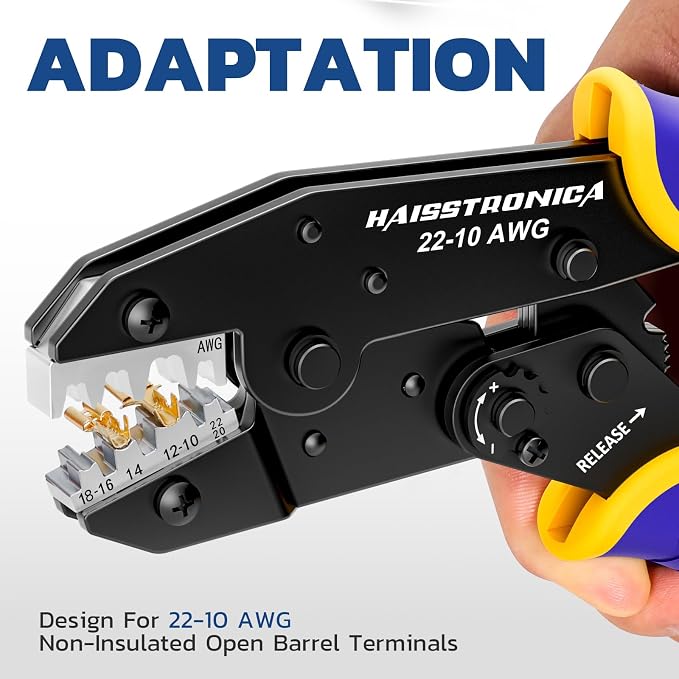 haisstronica Crimping Die for Open Barrel Terminals,22-10 AWG
