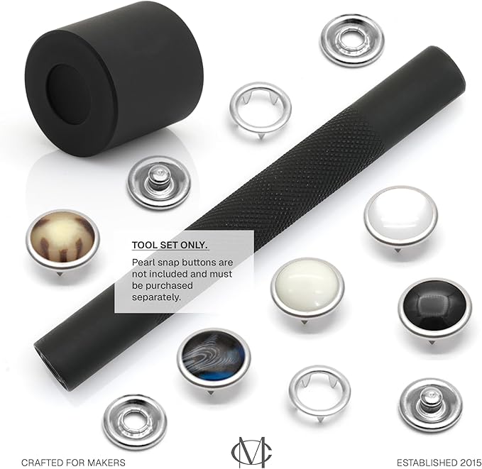 CRAFTMEMORE Snap Fastener Setting Tool for Pearl Snap Ring Fastener Buttons - Snaps NOT Included (Prong Snap Setter)