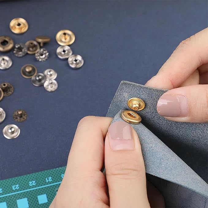 ArrErr 7 Pack Leather Rivets Setter Tools Set Die Punch Snap Kit Snap Fastener Setting Tool for Leather Rivets Double Cap Rivet Tubular Metal Studs Leatherwork Craft Bags Shoes Belts Repair