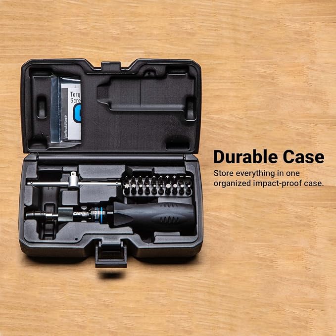 Capri Tools CP21075 Certified Limiting Torque Screwdriver Set, Small, Black, 10-50 in-lbs / Manual