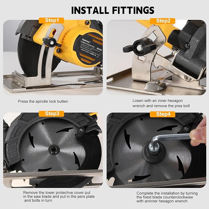 6" Brushless Cordless Circular Saw Compatible with Dewalt 20V Battery (Not Included) - 6900 RPM, Compact & Lightweight- Small Circular Saw for Wood, Soft Metal, Plastic, Tile